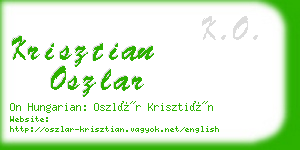 krisztian oszlar business card